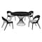 Armen Living Cirque and Polly 5 Piece Black Round Dining Set SETCQDIBLK5C - alternate 1